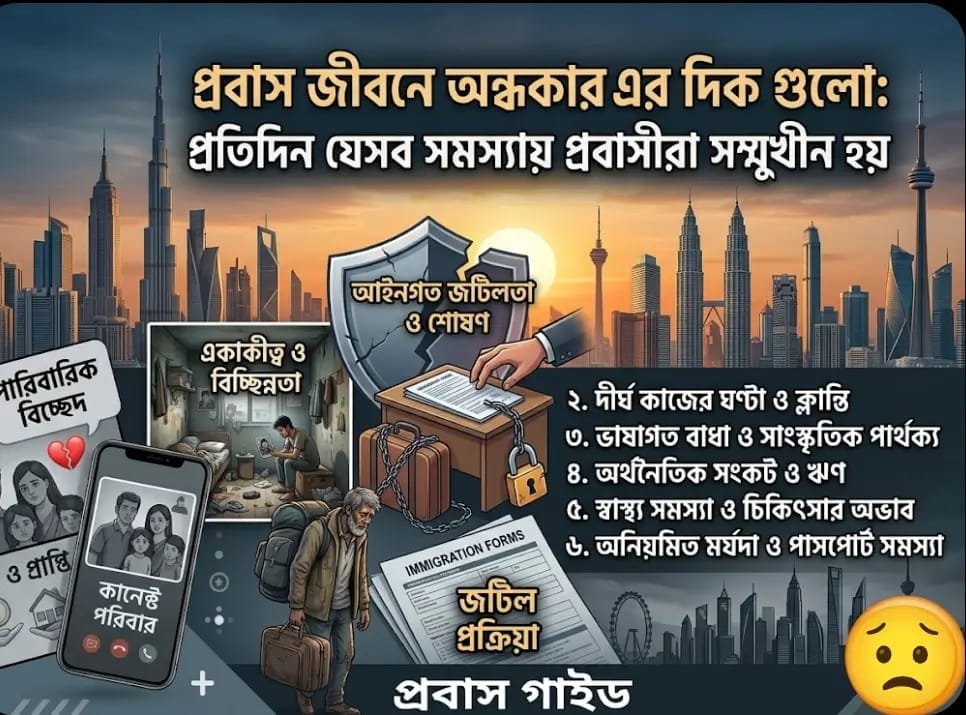 প্রবাস জীবনের অন্ধকার দিক: একজন প্রবাসীকে প্রতিদিন যেসব সমস্যার সম্মুখীন হতে হয় একজন প্রবাসীকে প্রতিদিন যেসব সমস্যার সম্মুখীন হতে হয়