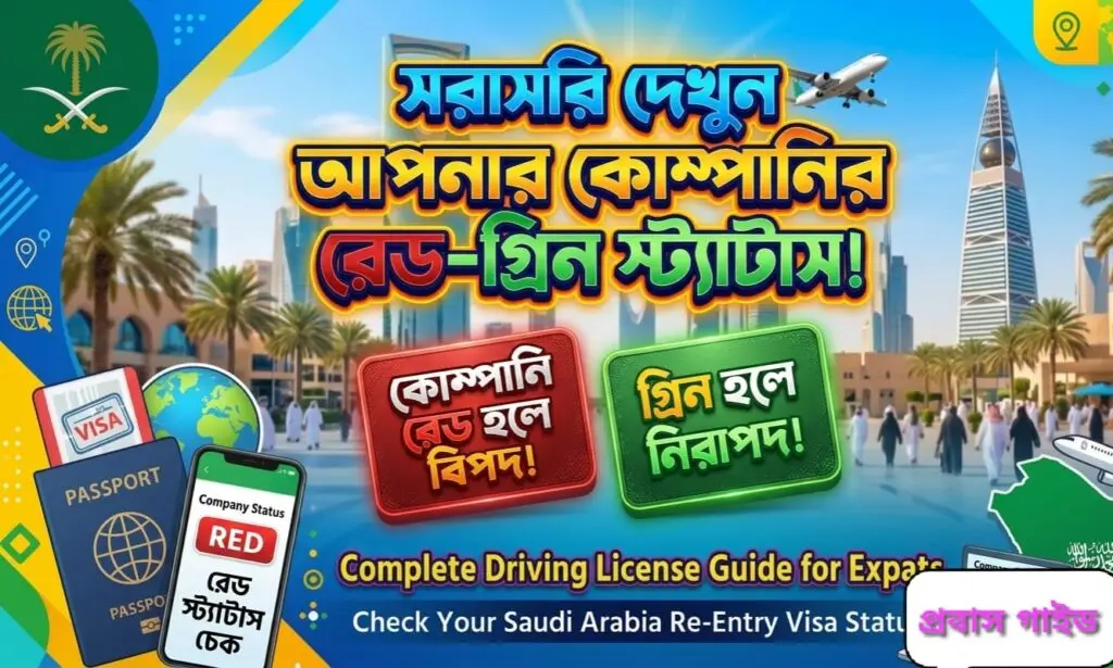 সৌদি আরবে কোম্পানির রেড-গ্রিন স্ট্যাটাস চেক company stutas check