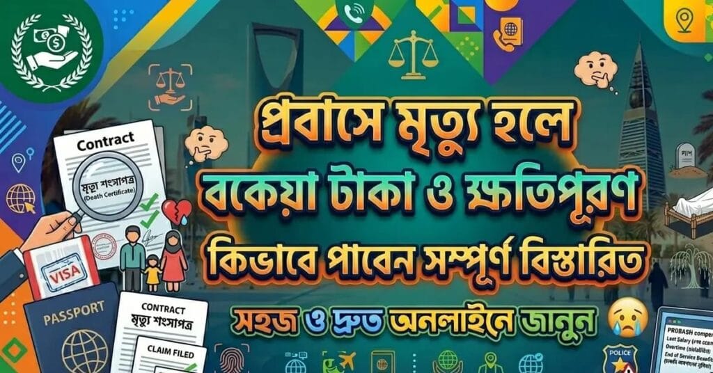 প্রবাসে মৃত্যু হলে ব কেয়া টাকা ও ক্ষতিপূরন
