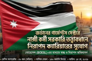 জর্ডান গার্মেন্টস কাজের ভিসা