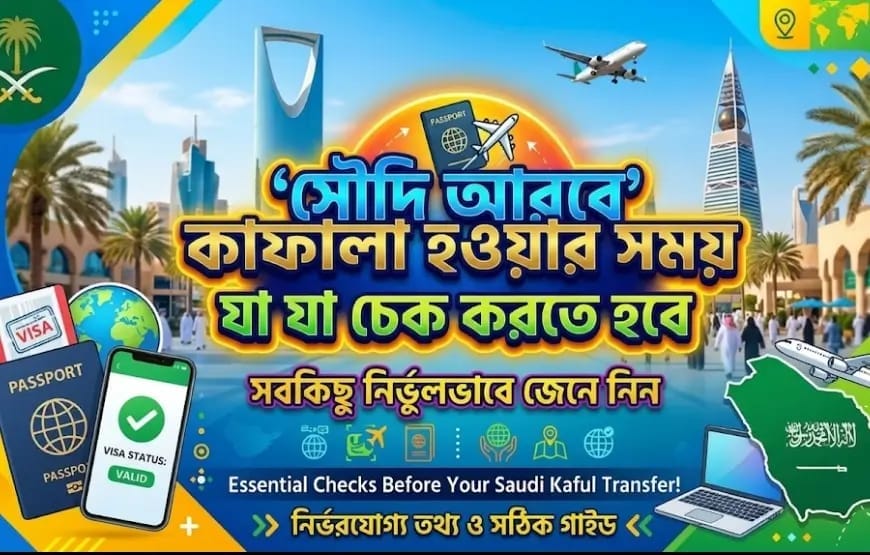 সৌদি আরবে কফিল পরিবর্তন বা কাফালা হওয়ার সময় যা যা চেক করা বাধ্যতামূলক check first kafala