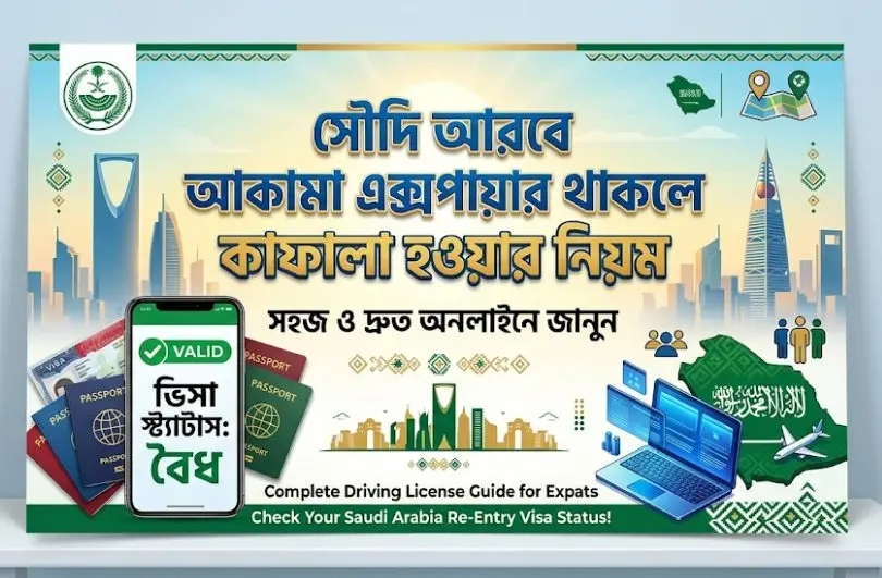 সৌদি আরবে আকামা এক্সপায়ার থাকা অবস্থায় কাফালা হলে বকেয়া মাকতাবুল আমল ফি ও জরিমানা কে দেবে? ২০২৬ সালের আইনি তথ্য সৌদি আরবে আকামা এক্সপায়ার থাকা অবস্থায় কাফালা হলে বকেয়া মাকতাবুল আমল ফি ও জরিমানা কে দেবে? ২০২৬ সালের আইনি তথ্য