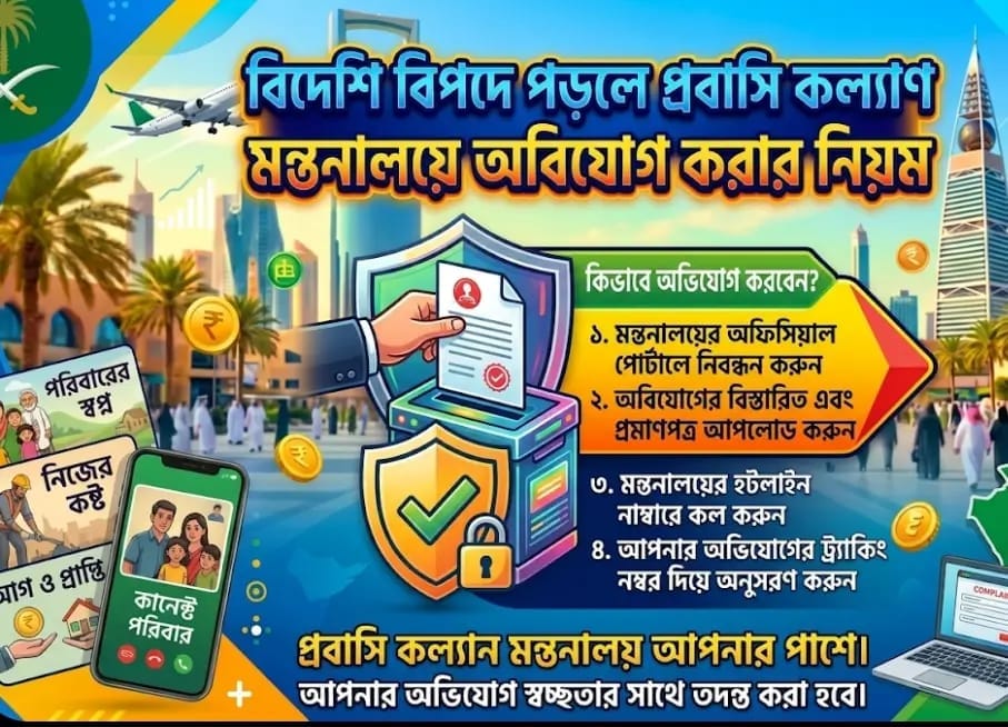 প্রবাসী কল্যাণ মন্ত্রণালয়ে অভিযোগ করার নিয়ম: বিদেশে বিপদে পড়লে যেভাবে সরকারি সহায়তা পাবেন প্রবাসি হেল্প