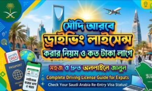 সৌদি আরবে নতুন ড্রাইভিং লাইসেন্স করার নিয়ম ২০২৬: আবেদন পদ্ধতি, মেডিকেল ও সর্বমোট খরচের পূর্ণাঙ্গ গাইড