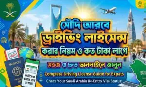 সৌদি আরবে নতুন ড্রাইভিং লাইসেন্স করার নিয়ম ২০২৬: আবেদন পদ্ধতি, মেডিকেল ও সর্বমোট খরচের পূর্ণাঙ্গ গাইড