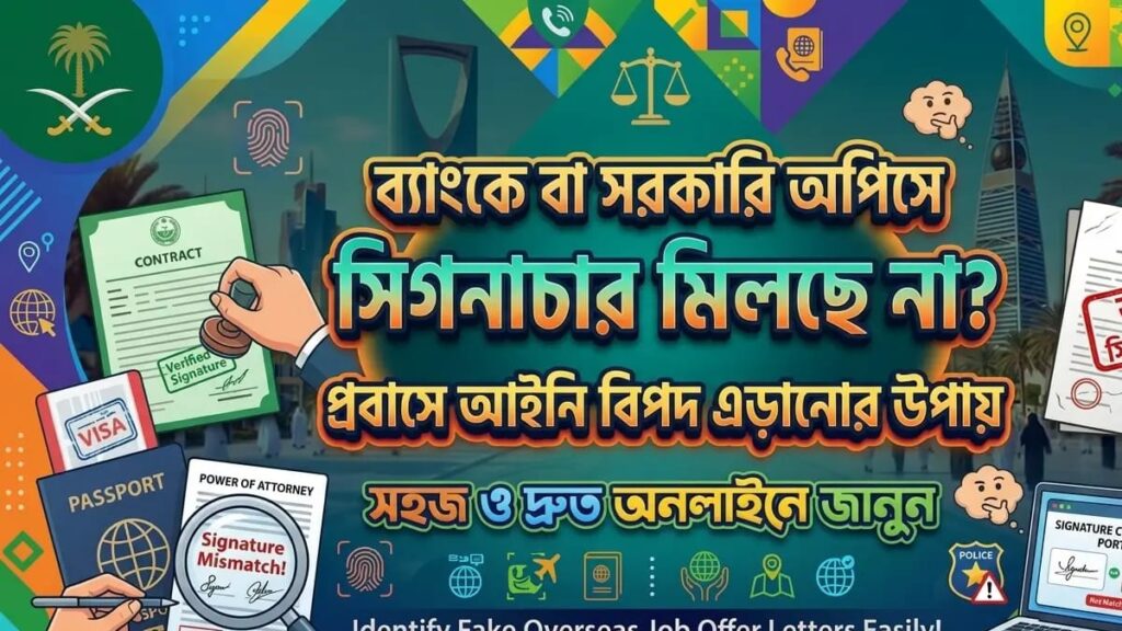 ব্যাংকে বা সরকারি অফিসে আপনার সই (Signature) মিলছে না? প্রবাসে আইনি বিপদ এড়ানোর উপায় সিগনাচার না মিললে কি করনীয়