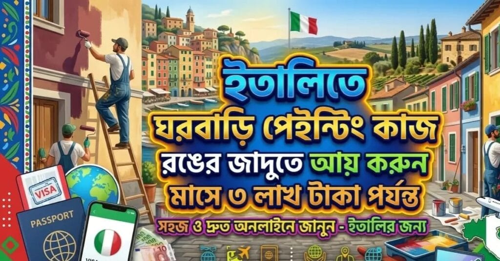 ইতালিতে ঘরবাড়ি পেইন্টিং কাজ রঙের জাদুতে আয় করুন মাসে ৩ লাখ টাকা পর্যন্ত ইতালি রঙের কাজ