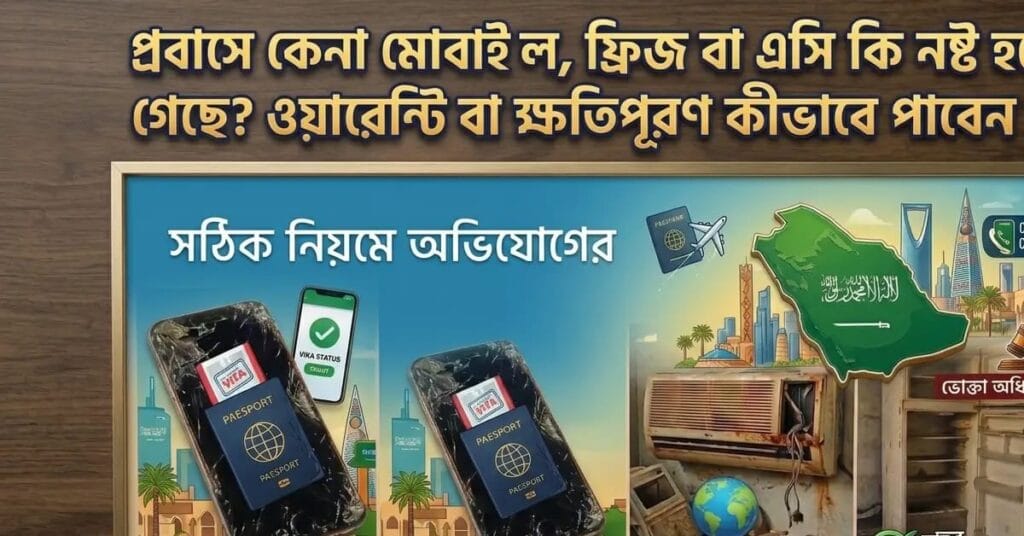 প্রবাসে কেনা মোবাইল বা এসি নষ্ট? ওয়ারেন্টি দিচ্ছে না কোম্পানি? ভোক্তা অধিকার ও ক্ষতিপূরণ আদায়ের নিয়ম
