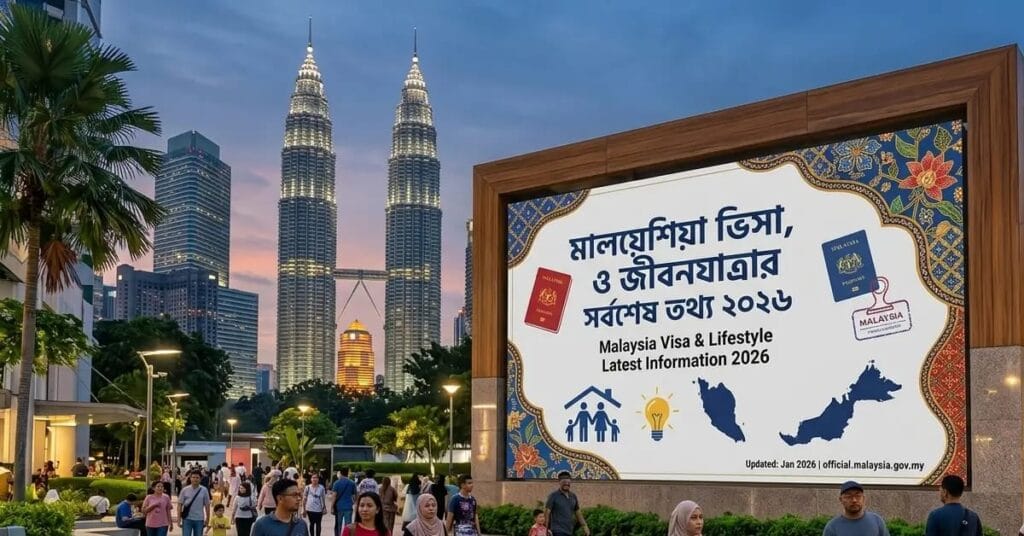 মালয়েশিয়া ভিসা, ও জীবনযাত্রার সর্বশেষ তথ্য ২০২৬ মালয়েশিয়া ভিসা আপডেট ২০২৬ মালয়েশিয়া যাওয়ার নিয়ম ২০২৬