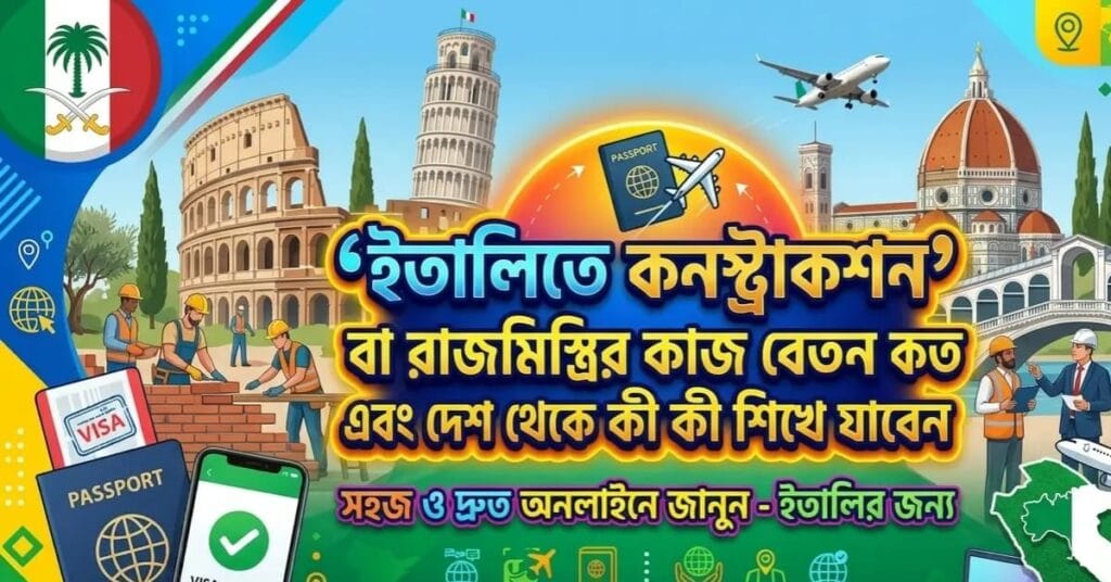 ইতালিতে কনস্ট্রাকশন বা রাজমিস্ত্রির কাজ বেতন কত এবং দেশ থেকে কী কী শিখে যাবেন ইতালিতে ডেলিভারি বয় কাজ সাইকেল বা স্কুটারে খাবার পৌঁছে দিয়ে মাসে কত ইউরো আয় হয়?