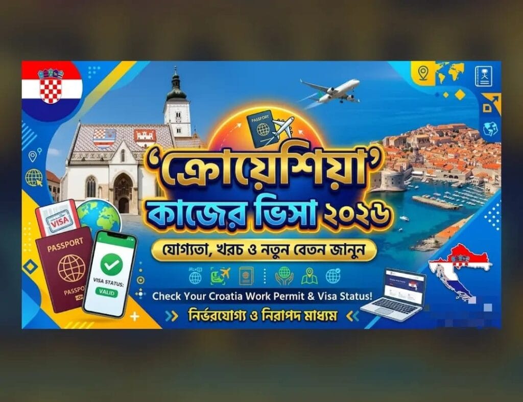 ক্রোয়েশিয়া ভিসা আপডেট ২০২৬ যোগ্যতা, খরচ, সর্বনিম্ন বেতন ও আবেদন নিয়ম ক্রোয়েশিয়া ভিসা আপডেট ২০২৬ যোগ্যতা, খরচ, সর্বনিম্ন বেতন ও আবেদন নিয়ম