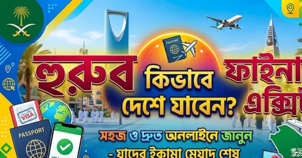 সৌদি আরবে যাদের হুরুব বা ইকামার মেয়াদ শেষ সৌদি আরবে যাদের হুরুব বা ইকামার মেয়াদ শেষ, তারা কীভাবে স্পেশাল এক্সিট ভিসা নিয়ে দেশে ফিরবেন?