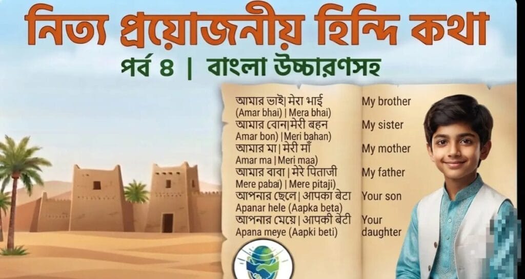সহজে হিন্দি ভাষা শেখা – পর্ব ৪ দৈনন্দিন প্রয়োজনীয় হিন্দি বাক্য দৈনন্দিন প্রয়োজনীয় হিন্দি বাক্য