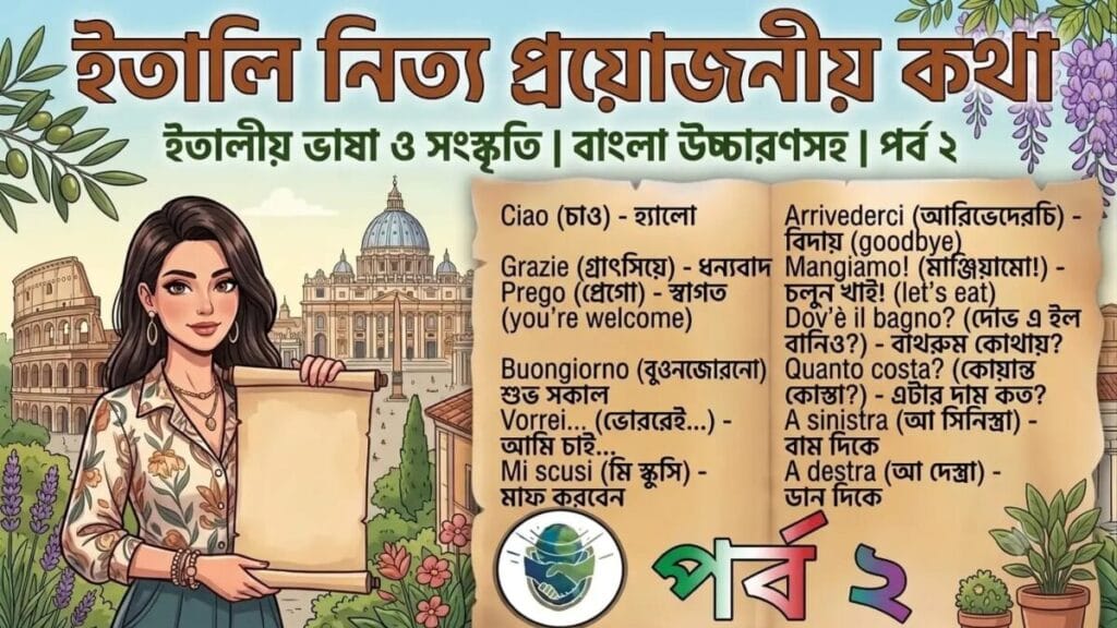 ইতালি নিত্য প্রয়োজনীয় ভাষা শিক্ষা পর্ব ২