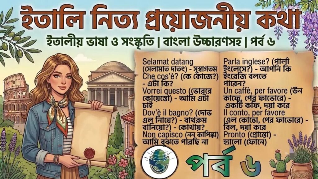 ইতালি নিত্য প্রয়োজনীয় ভাষা শিক্ষা পর্ব ৬