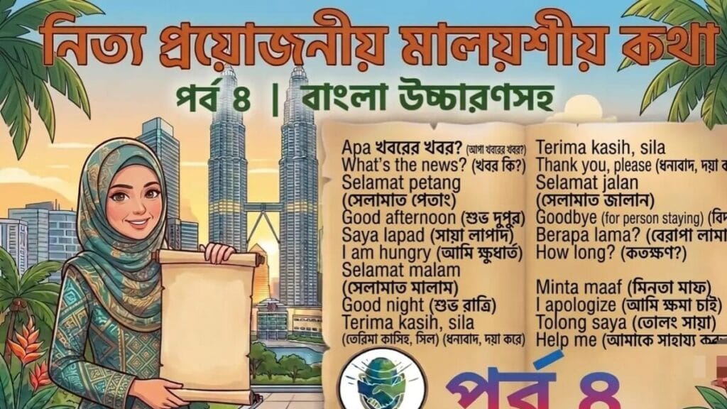 মালইশিয়া নিত্য প্রয়োজনীয় ভাষা শিক্ষা পর্ব ৪