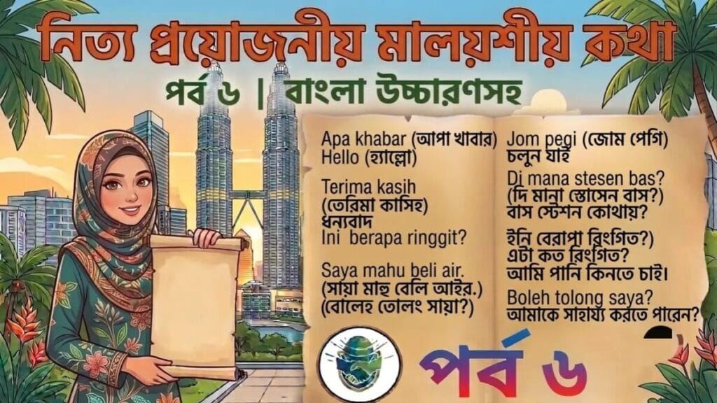 মালইশিয়া নিত্য প্রয়োজনীয় ভাষা শিক্ষা পর্ব ৬