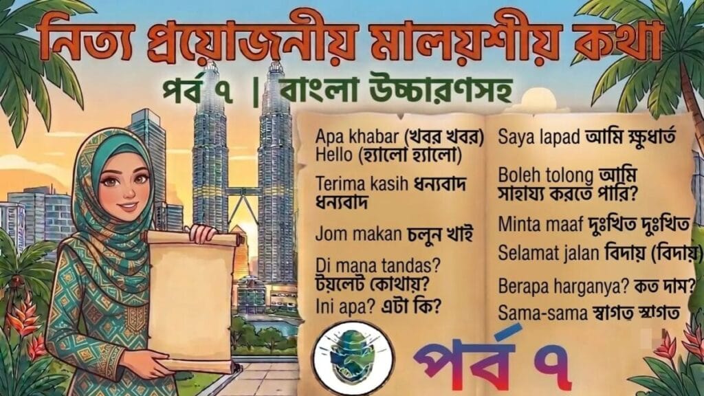মালয়েশিয়া নিত্য প্রয়োজনীয় ভাষা শিক্ষা পর্ব ৭ মালইশিয়া নিত্য প্রয়োজনীয় ভাষা শিক্ষা পর্ব ৭