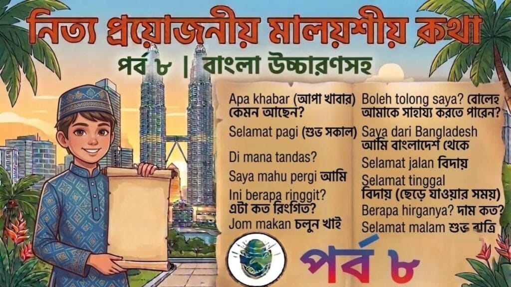 মালয়েশিয়া নিত্য প্রয়োজনীয় ভাষা শিক্ষা পর্ব ৮ মালইশিয়া নিত্য প্রয়োজনীয় ভাষা শিক্ষা পর্ব ৮