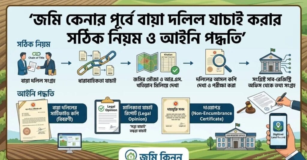 জমি কেনার পূর্বে বায়া দলিল যাচাই করার সঠিক নিয়ম ও আইনি পদ্ধতি