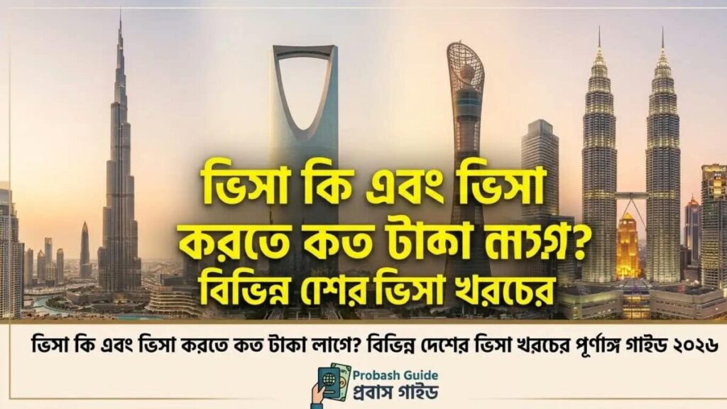ভিসা কি এবং ভিসা করতে কত টাকা লাগে? বিভিন্ন দেশের ভিসা খরচের পূর্ণাঙ্গ গাইড ২০২৬