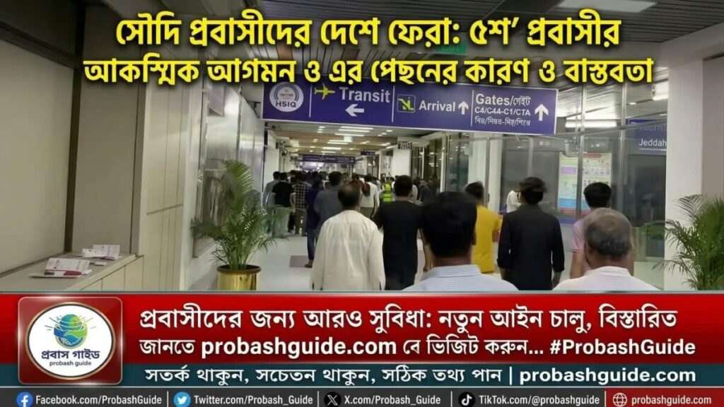 সৌদি প্রবাসীদের দেশে ফেরা: ৫শ' প্রবাসীর আকস্মিক আগমন ও এর পেছনের কারণ ও বাস্তবতা